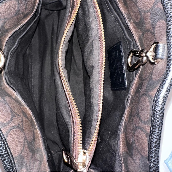 Authentic Coach Margot Carryall Satchel Bag Brown Black - Picture 9 of 13